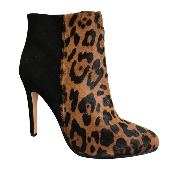 Club Monaco Dyed Calf Hair Leopard Print Booties - Picture 9 of 16